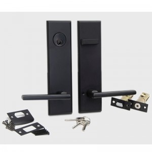 6201 Hosszú lemez ajtózár cső alakú karkészlet, modern, kiváló minőségű cinkötvözet fogantyúk szettek a bejárati ajtóhoz és a külső ajtóhoz