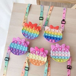 Bubble Fidget játék válltáskák, szilikon pop buborék fidget kézitáskák