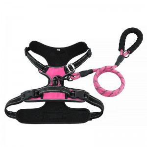 Egyéni kutya mellény fényvisszaverőnylonnagy csat reverzibilis kutya kábelköteg póráz