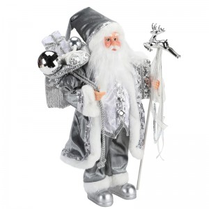 45 ~ 62cm Karácsonyi álló Santa Claus Ornament Dekoráció Figurine Collection Fabric Holiday Fesztivál Xmas Plüss Cikkszám