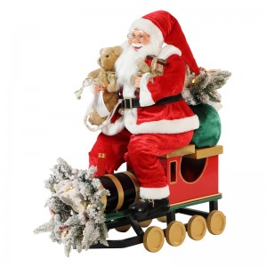 60/90cm Karácsonyi vonat Santa Claus világítás díszítéssel díszítés fesztivál ünnepi figurák gyűjtemény hagyományos Xmas