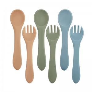 Szilikon kanál és villa rossz táplálkozáshoz, első színpadi baba csecsemők kanál