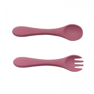 Szilikon kanál és villa rossz táplálkozáshoz, első színpadi baba csecsemők kanál