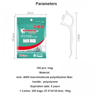 100 db táska Kiváló minőségű fogselyem gyártó fogászati ​​pick fogselyem felnőttek fogselyem