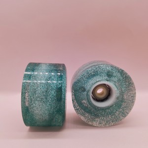 Testreszabott Quad Skate kerekek Átlátszó PU anyag csillogó por LED-vel