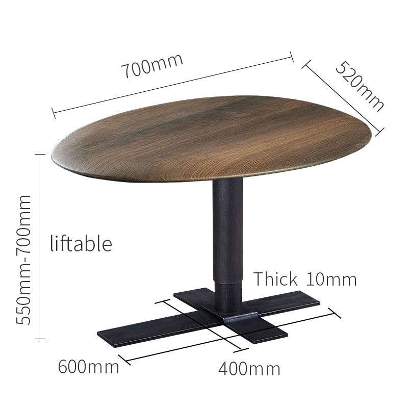 Modern dió tömörfa kávé asztal emelő többfunkciós magasság Állítható kanapé oldalsó asztal