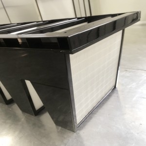 Közepes hatékonyság F7 Műanyag keret 592 x 592x 292mm Mini-oltott kompakt 4 V Bank HVAC légszűrő