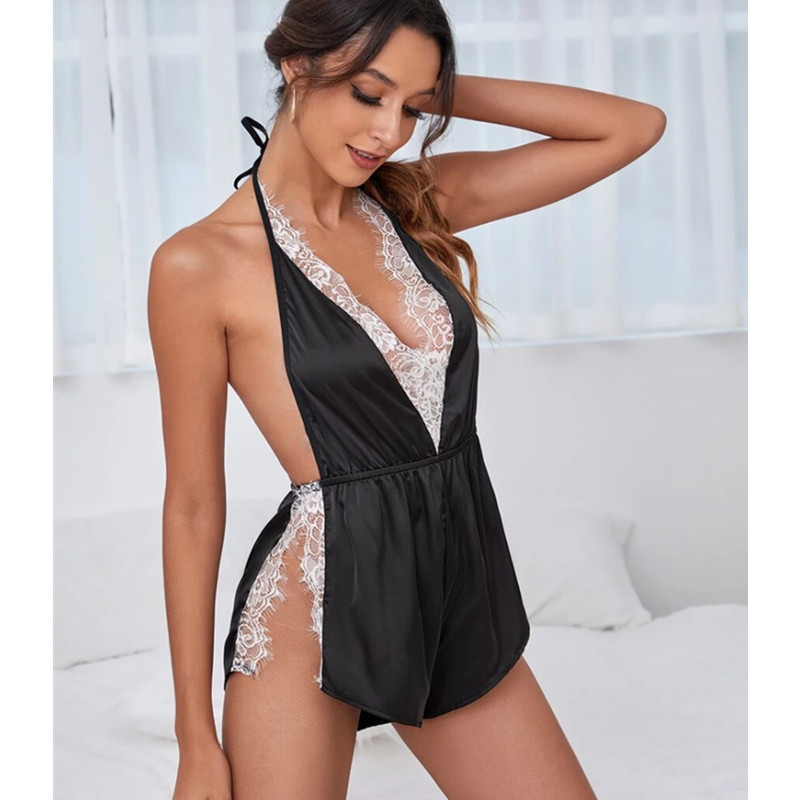 Női szexi fehérnemű Sheer Seer See-through Mesh Szexi csipke Pajamas Nightdress Egyenletes Temptation Nightgown