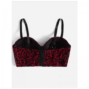 Plusz leopárd ruched bust underwire melltartó
