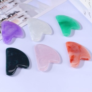 Roller Face Slowming Massager Lift Tool Resin Arc Masszázs Roller Bőr Masszázs Szépségápolás V alakú Double Head Gua Sha Kits