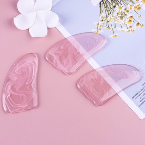 Roller Face Slowming Massager Lift Tool Resin Arc Masszázs Roller Bőr Masszázs Szépségápolás V alakú Double Head Gua Sha Kits