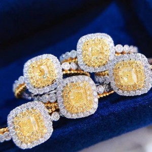 Luxus Custom Made 9K/10K/14K/18K Solid Gold Ring Prinpcess Cut 0.6ct eljegyzési gyűrű