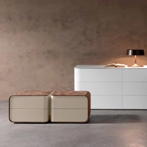 barna bőr éjjeliszekrény mini kis modern luxus kerek éjjeliszekrény keskeny