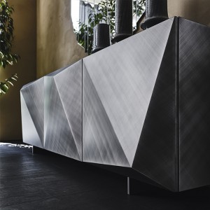 Olasz modern arany fém magas fényű oldallapra luxus svédasztalos szekrény étkezőhöz