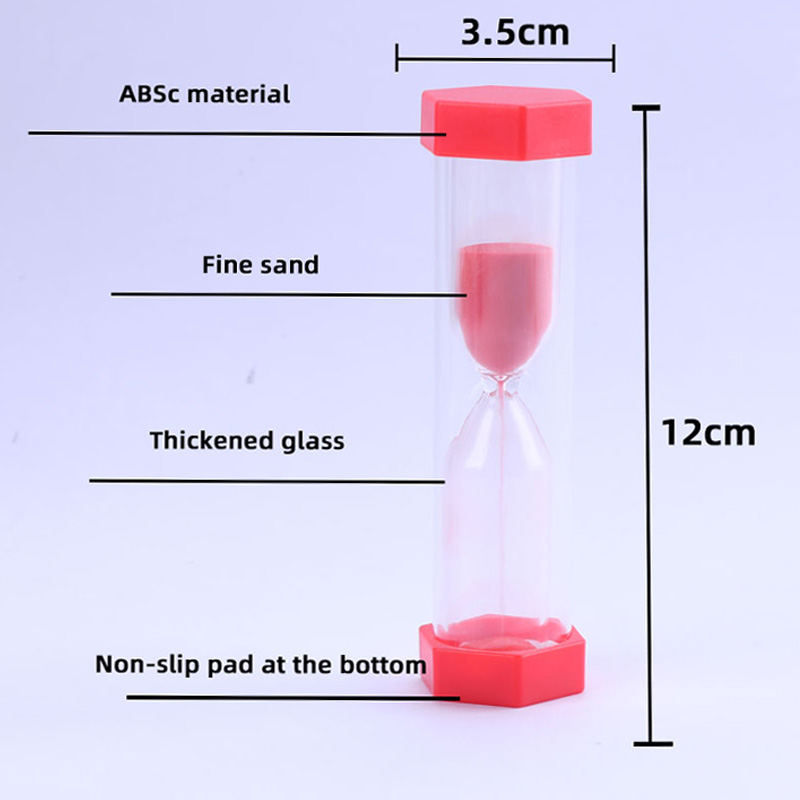 Gyári ellátás egyedi logó kültéri műanyag 3min5 perc lila hatszögletű műanyag homokóra homok időzítője
