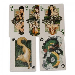 Virágvágás kártya egyedi gyártó Magic Show Playing Cardnémet fekete mag papírnyitott ventilátor virágvágás dombornyomású játékkártya