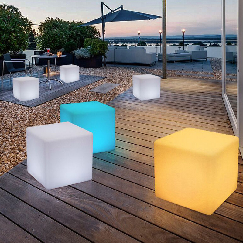 LED Luminous Cube Light Creative Outdoor Vízálló széklet KTV Square szék Bar szék koncert az esemény légköri elrendezéséhez