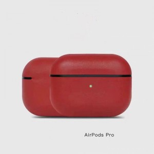 Airpods Pro bőr tok, valódi retro olajviasz őrült ló bőr tok, teljesen kézzel készített, elülső LED látható, (sötétbarna)