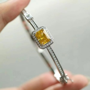 Sterling ezüst 925 magas széntartalmú színes gyémánt karkötővel