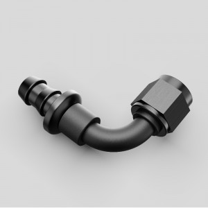 A forgó push zár tömlő vége a barb alumínium ötvözet csatlakozójának lendülése