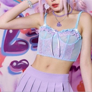 Csipke díszítés fűző felső csipke betét mellszobor íj részletekkel