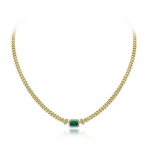 2022 új 1Ct -t termesztett smaragd medál 925 ezüst állítható egyszerűnyaklánc