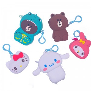 Aranyos és kicsi kartonfigurák szilikon zománc táskák gyerekeknek