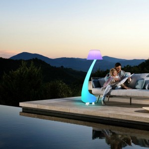 132 cm magas színű LED -es saroklámpa tompítható távirányítóval