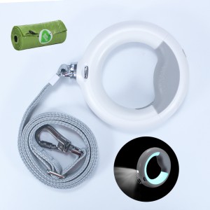 Összefogjon szabadonnagy teherbírású, fényvisszaverő LED-es kutya póráz beépített kakas zacskó rekesz séta póráz 360 kéz ingyenes csúszásgátló fogantyú kis közepes kis kutyákhoz