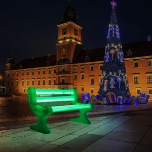 Olcsó LED, megvilágított kültéri pad eladó, RGB színváltozás Műanyag időjárású LED -es pad kerthez, parkhoz, teraszhoz