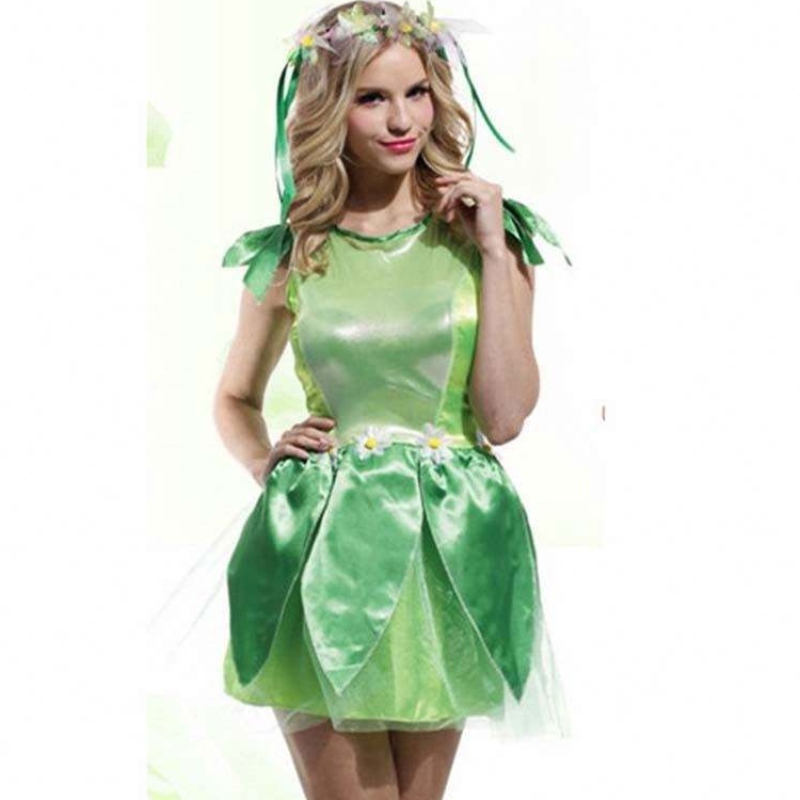 Girls Halloween Party Fairy öltözködjön gyerekek zöld tündérruhás jelmez HCTB-008