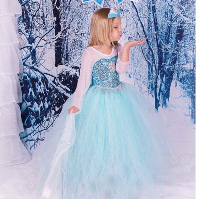 Fancy Baby Frocks Elsa jelmez karácsonyi halloween party ruhák gyerekeknek