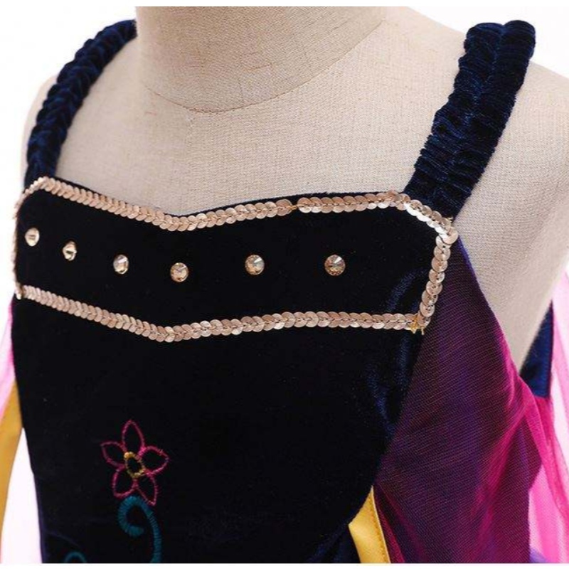 Nagykereskedelmi hercegnő Anna Elsa jelmez hosszú ruha gyerekek karácsonyi party cosplay jelmez díszes ruhák lányoknak L0695