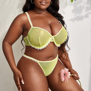 Kontraszt mini csipke díszítés alsó háló fehérneműkészlet