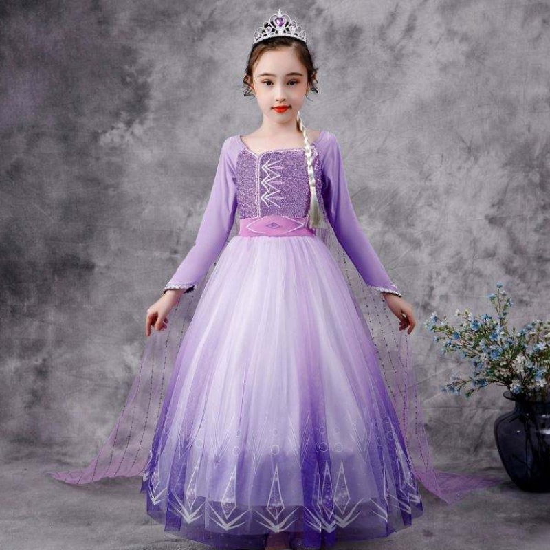 Baige új Elsa jelmez 2 lány hercegnő ruhák hó királynő születésnapi divatos party cosplay hosszú ujjú ruhák