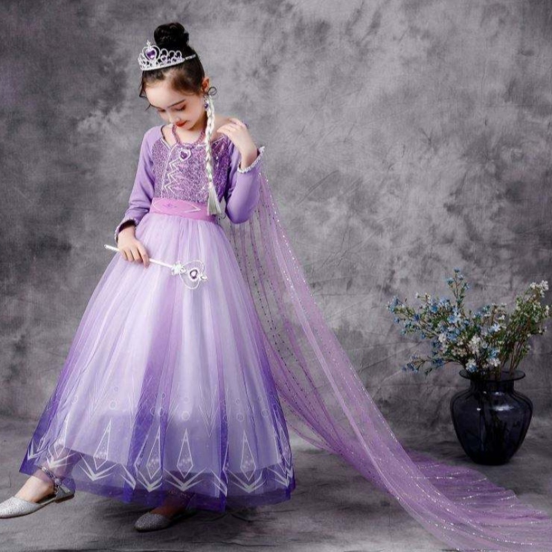 Baige új Elsa jelmez 2 lány hercegnő ruhák hó királynő születésnapi divatos party cosplay hosszú ujjú ruhák