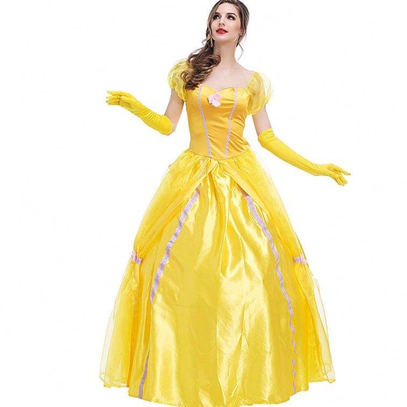 Cosplay belle hercegnő ruha hölgy ruhák a szépségért és a vadállatnői buli ruházati jelmezek