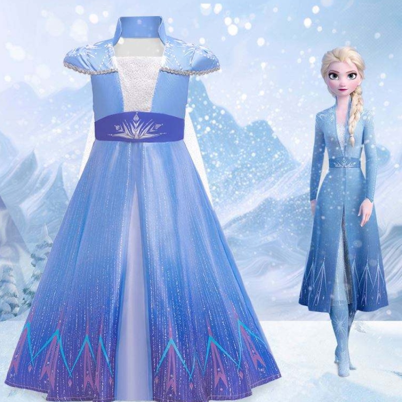 Új hercegnő Elsa Anne Cosplay ruhák lány TV -film jelmezek Halloween party ruhák BX1709