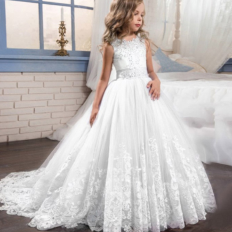 Baigeluxury dizájnnagykereskedelmi gyerekek esküvői rendezvény golyó ruha divatos hercegnő prom fock lány buli ruha lp-231