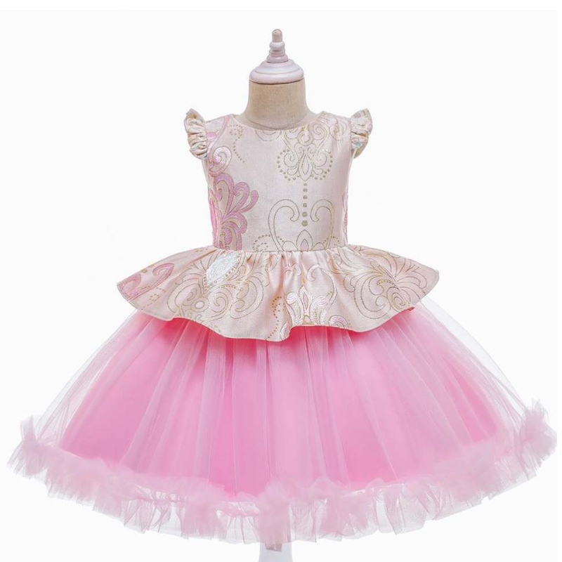 Baige gyerekek születésnapi viselése rózsaszín rövid ujjú kislány hercegnő gyerekek spanyol ruha l5232