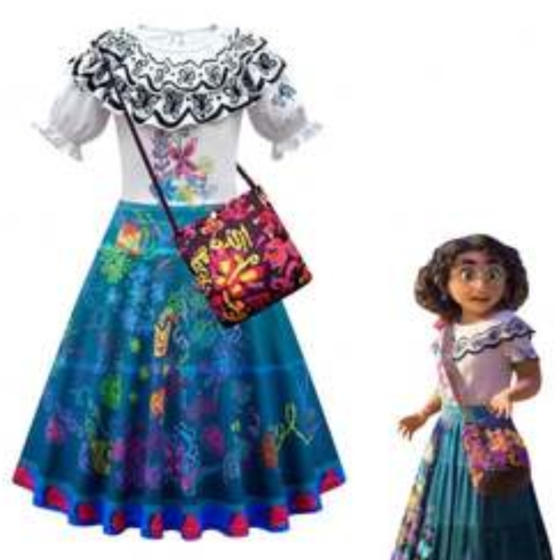 Baige Encanto Mirabel Madrigal cosplay jelmez karnevál Halloween lila hercegnő ruha