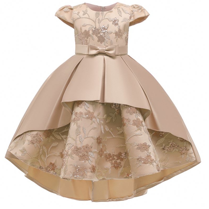 Legújabb minták gyerekek hercegnő pályázati esküvői születésnapi hivatalos party virág fecske -tail lány ruhák t5170