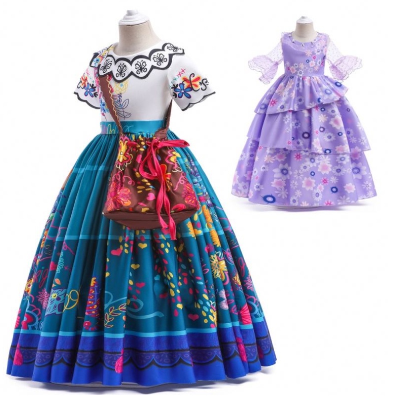 Baige Encanto Mirabel Isabella Purple Girl ruha hosszú ujjú új karneváli gyerekek party cosplay jelmez