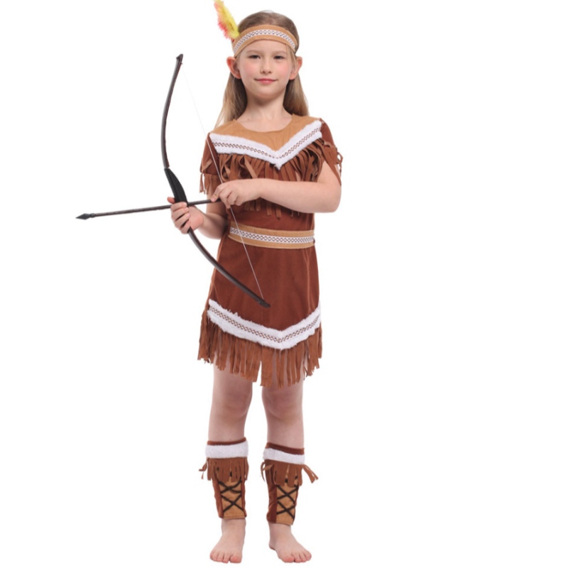 Halloween indiai hercegnő jelmezek gyerekek lányok pocahontas vadásznő jelmez purim buli mardi gras divatos ruha