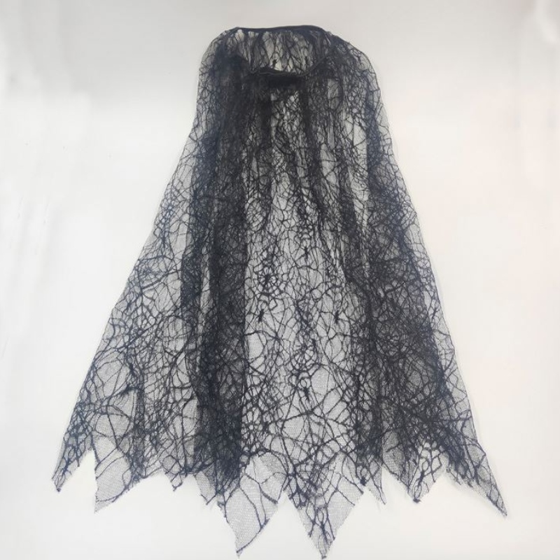 Fekete Spiderweb Cloak Cape gyermekeknek lányok Halloween jelmezes dekoráció