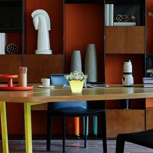 RGB színváltozás LEDnövényi edény asztal lámpa érintésvezérlése, Modern egyszerű PE műanyag virágcserép LED asztali lámpák, szilárd fa alapokkal anappalihoz/medroom/office