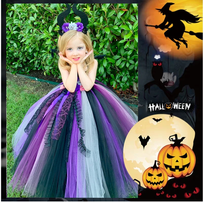 Amazon forró értékesítés lányok Halloween jelmez vámpír boszorkány cosplay pageant buli tutu ruhák