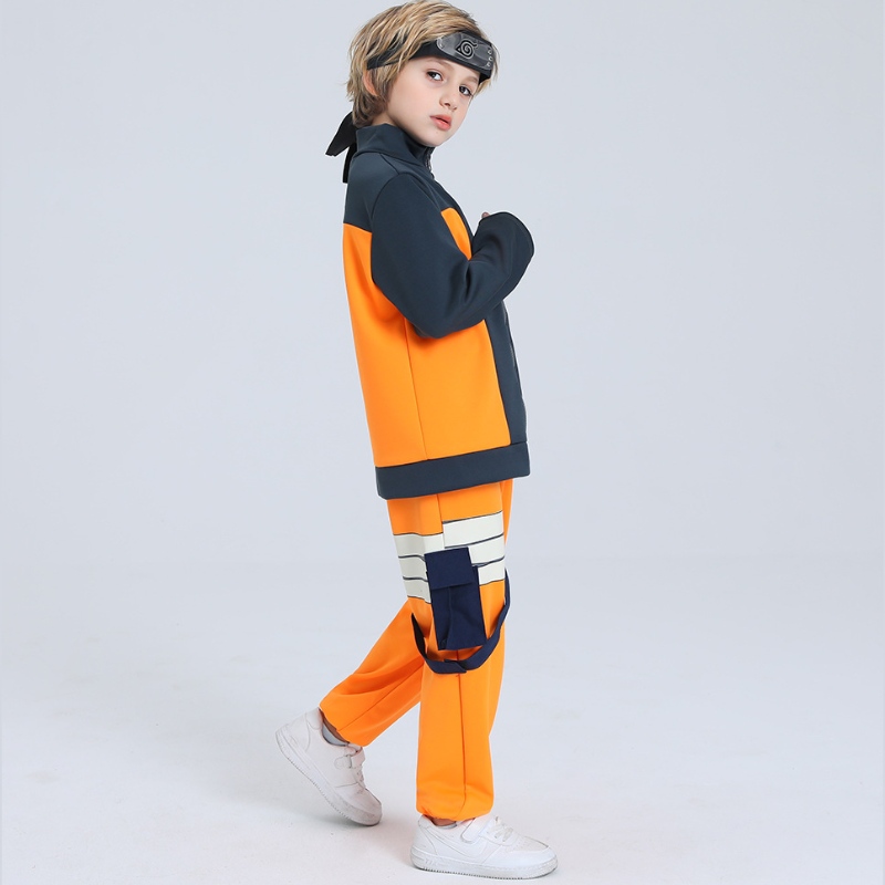 Készen áll a hajózási készletre Gyors diszpécses gyerek fiúk Halloween Anime Uzumaki cosplay jelmez cipzárral ellátott dzsekiknadrág teljes ruhakészlet