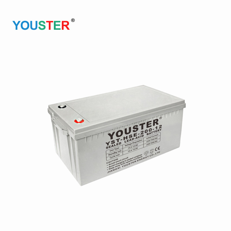 Youster AGM mély ciklusos gél ólom sav inverter 12v200ah tároló gélnapelemes akkumulátor otthoni használatra