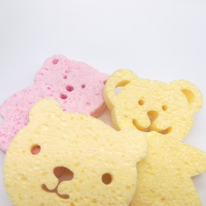 Kis medve alakú tisztító szivacs Mágikus fürdőszivacs Cellulóz szivacs biológiailag lebomló